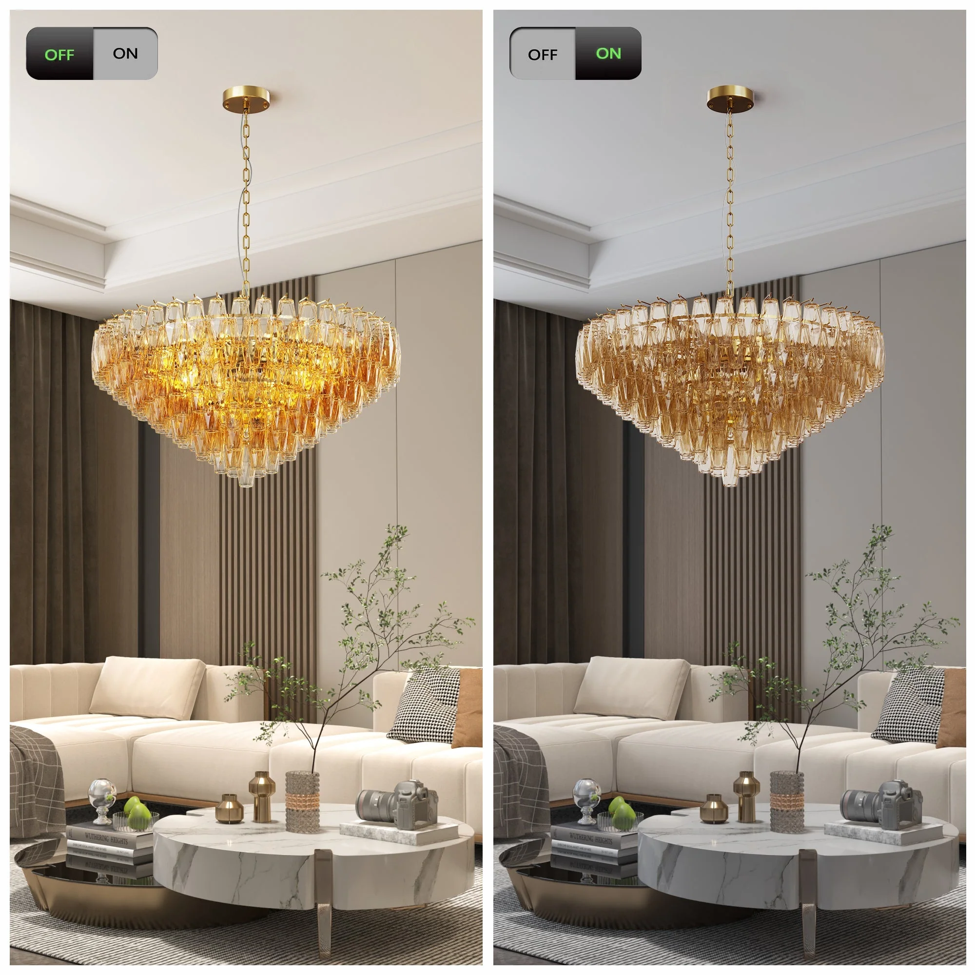 37" Extra Large 14-Light Gold Modern Round Chandelier - Image 5