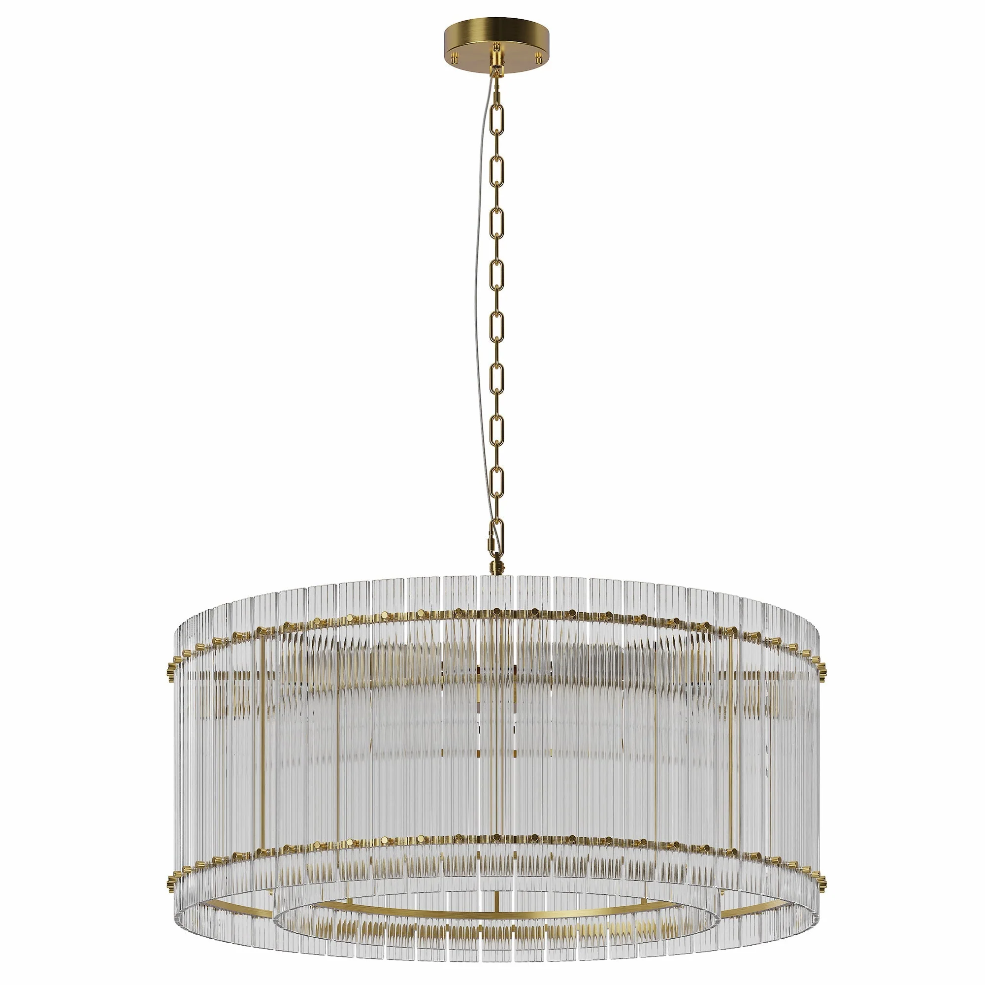 37' Modern Gold Round Chandelier,2-Tier 8-Light Water Ripple Crystal Glass Chandeliers,for Dining Room,Living Room,Bedroom,High Ceiling,Foyer Entryway,Luxury Chandelier - Image 9