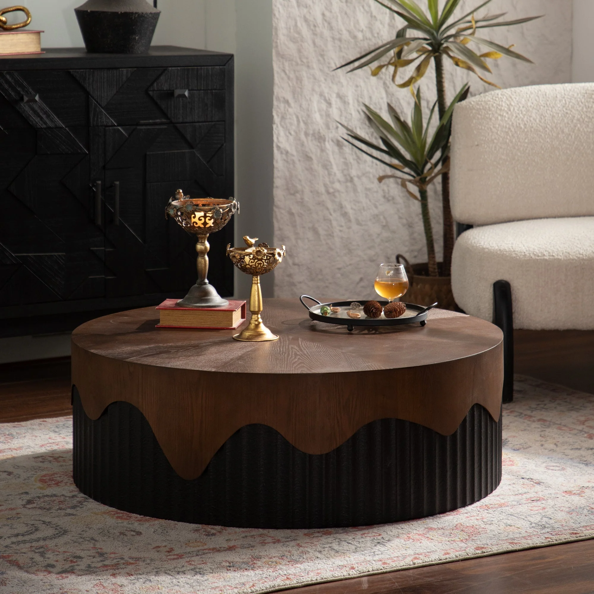 38.97' Round Coffee Table Handcrafted - Image 3