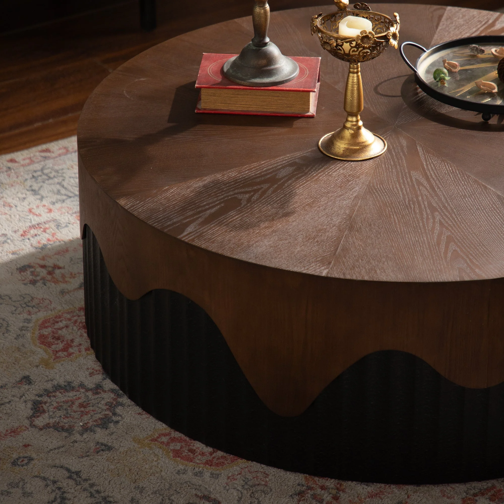 38.97' Round Coffee Table Handcrafted - Image 5