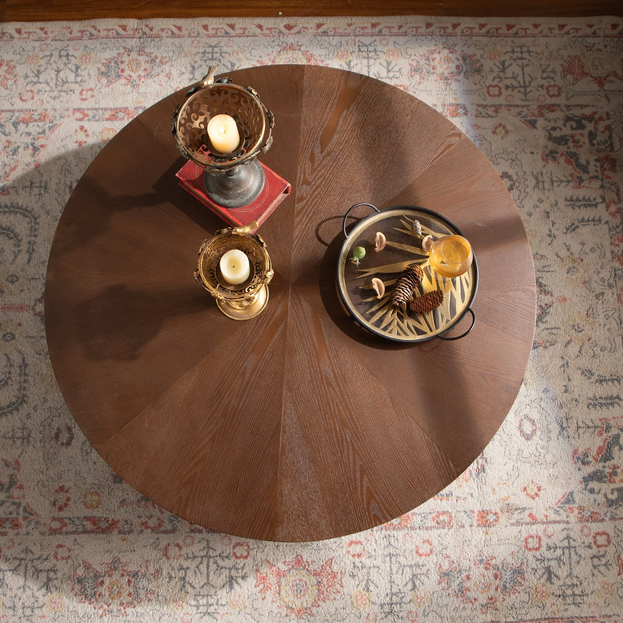 38.97' Round Coffee Table Handcrafted - Image 6