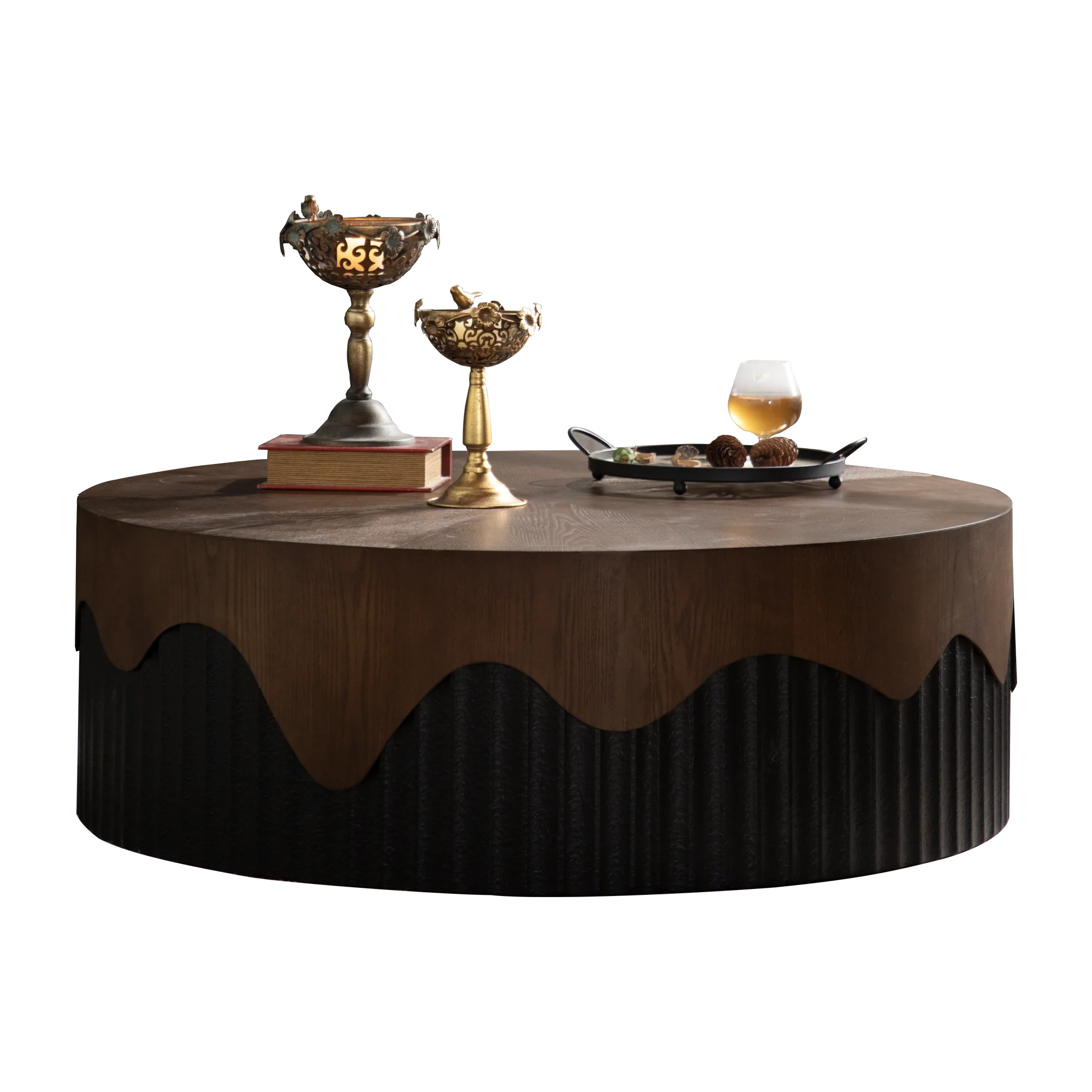 38.97' Round Coffee Table Handcrafted - Image 9