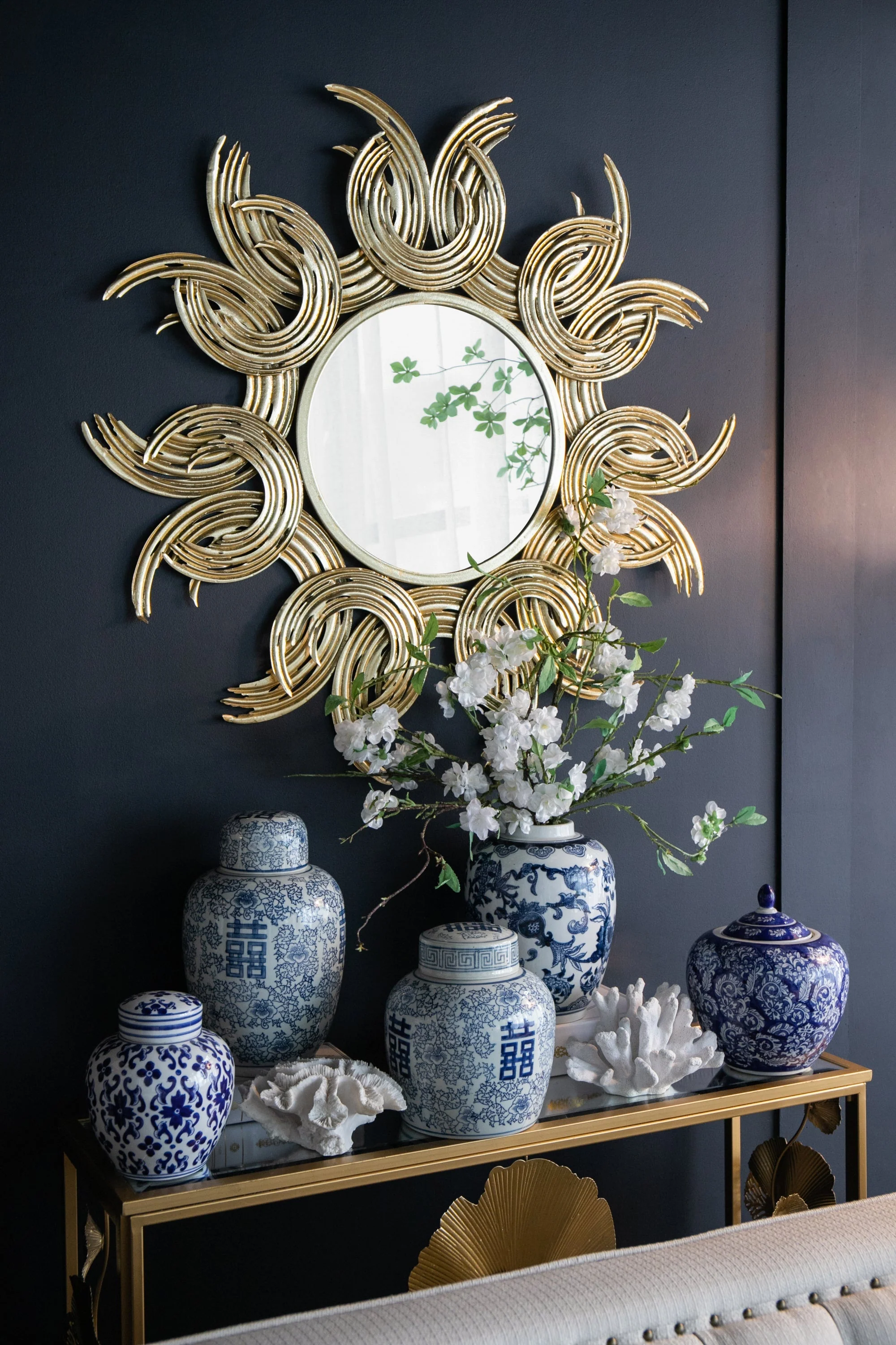 38' Sunburst Metal Decorative Mirror with Gold Finish - Image 11