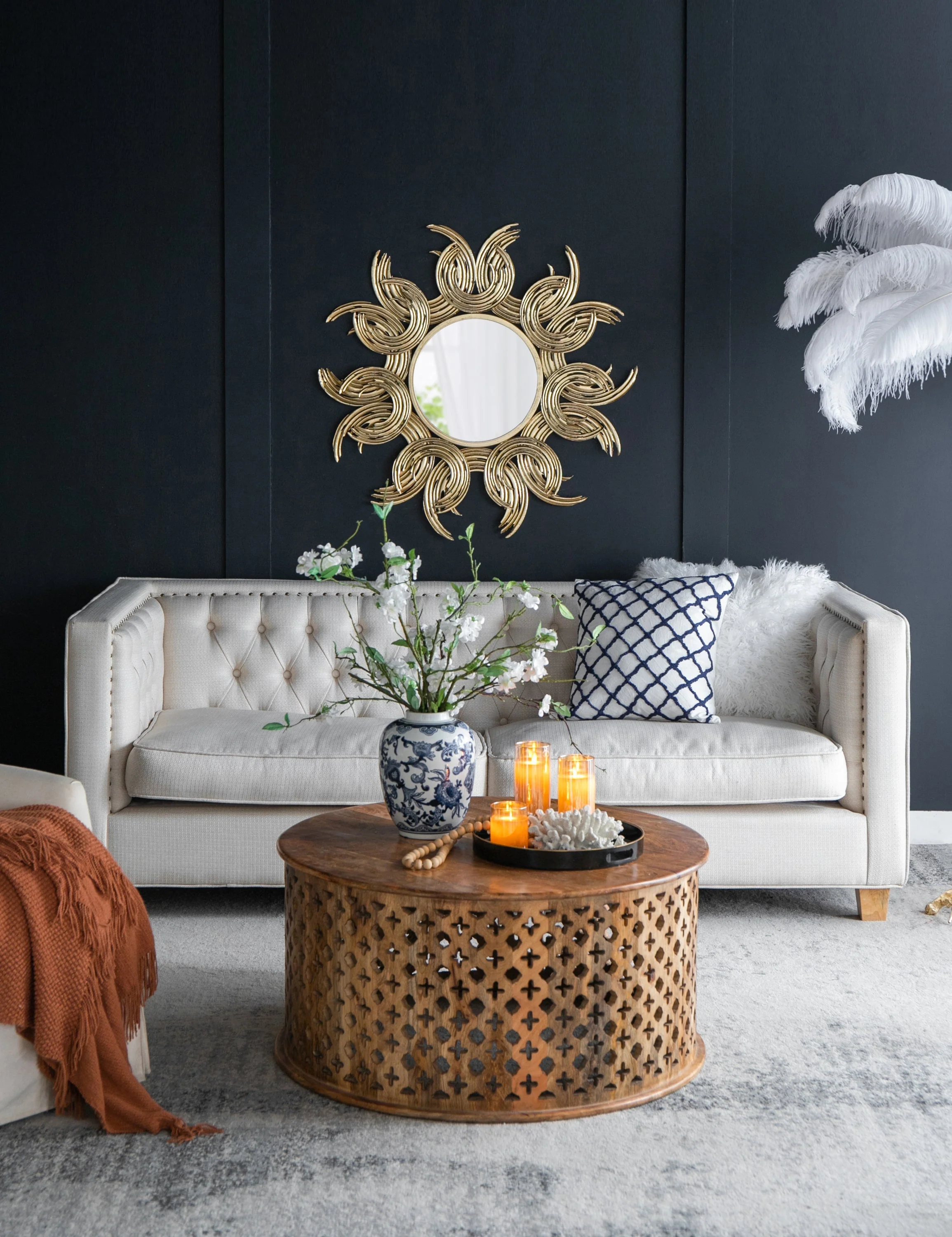 38' Sunburst Metal Decorative Mirror with Gold Finish - Image 3