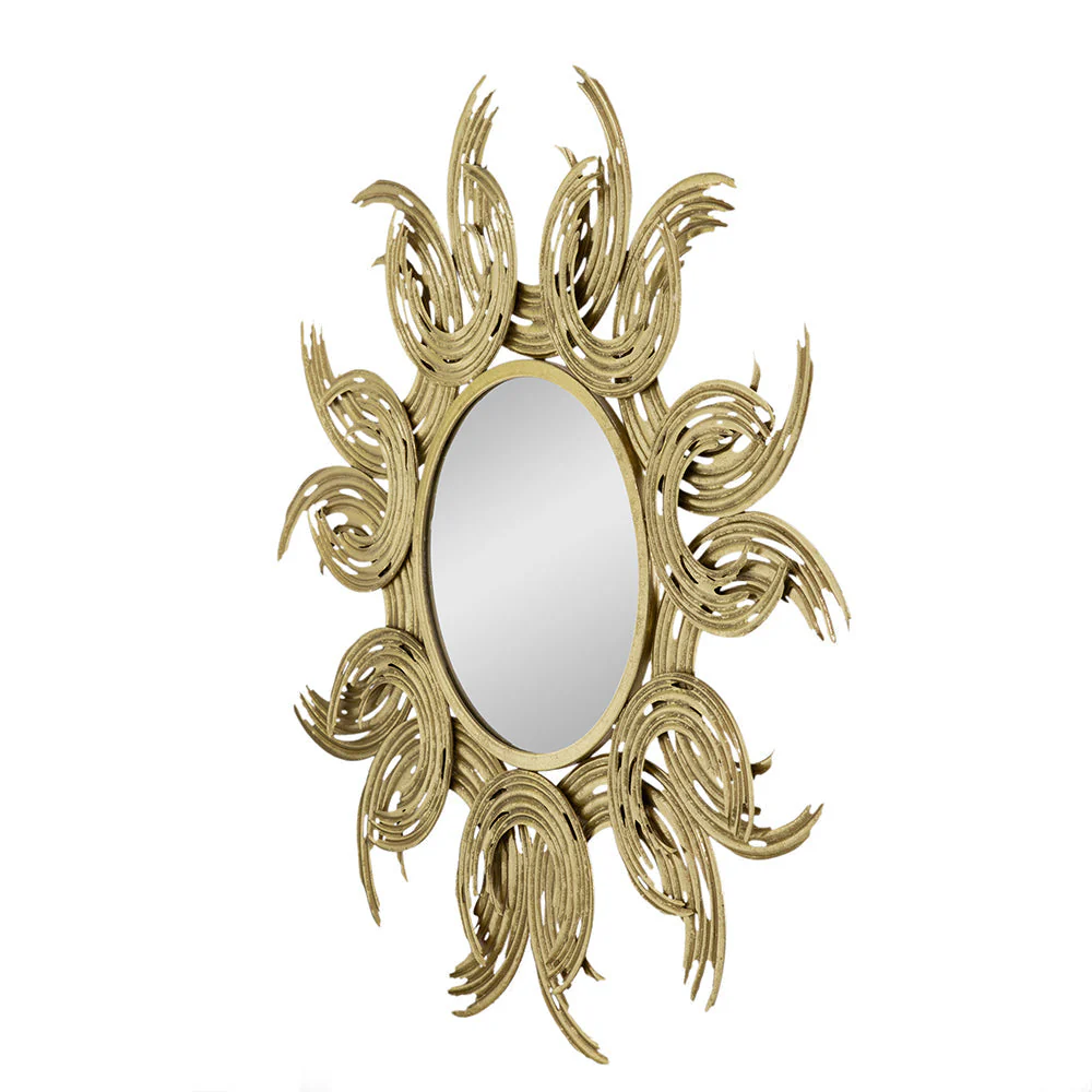 38' Sunburst Metal Decorative Mirror with Gold Finish - Image 4