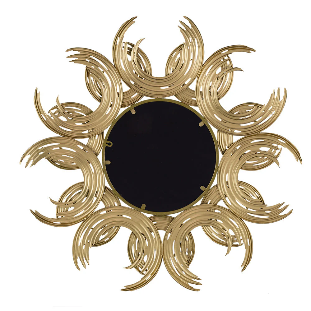 38' Sunburst Metal Decorative Mirror with Gold Finish - Image 7