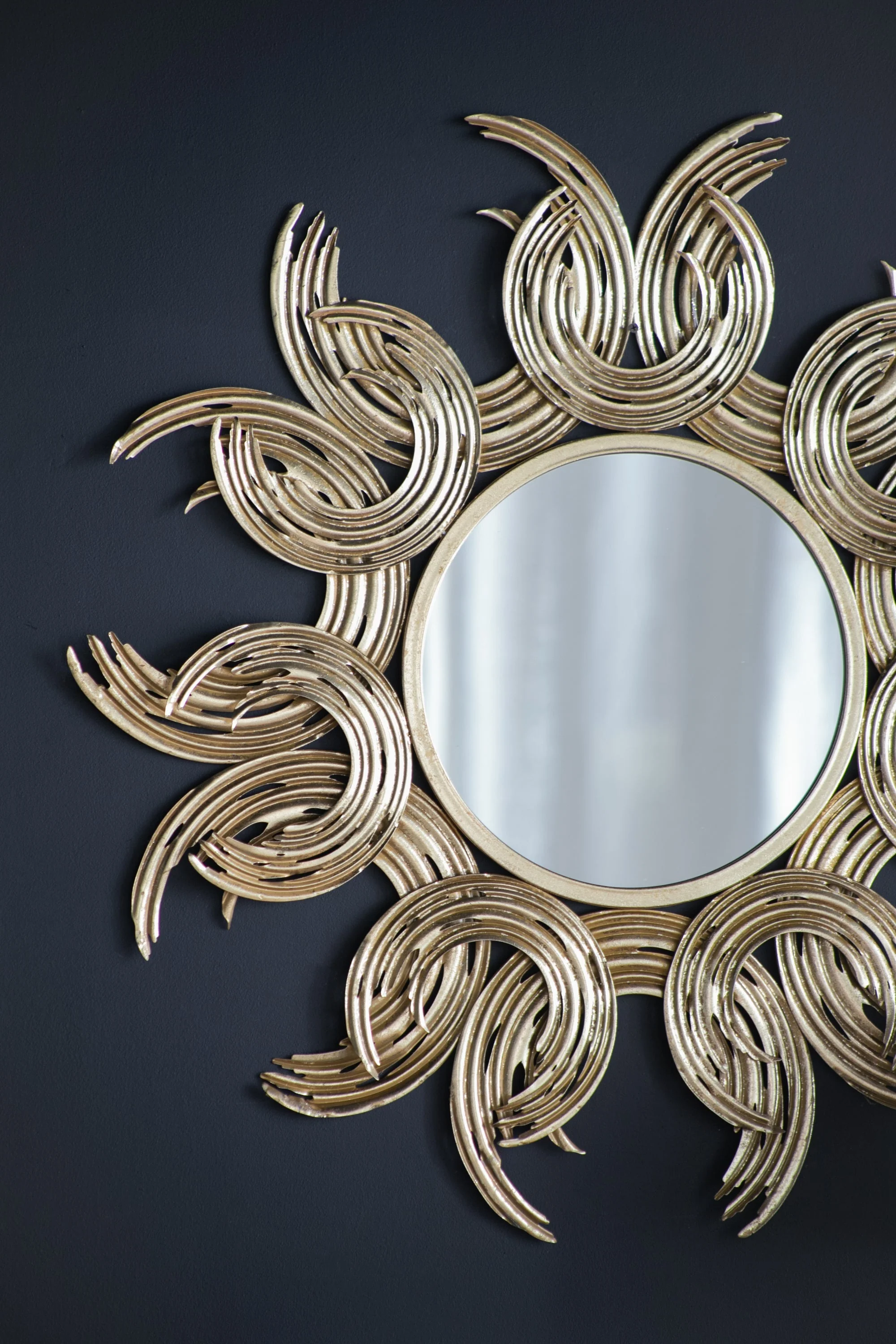 38' Sunburst Metal Decorative Mirror with Gold Finish - Image 8