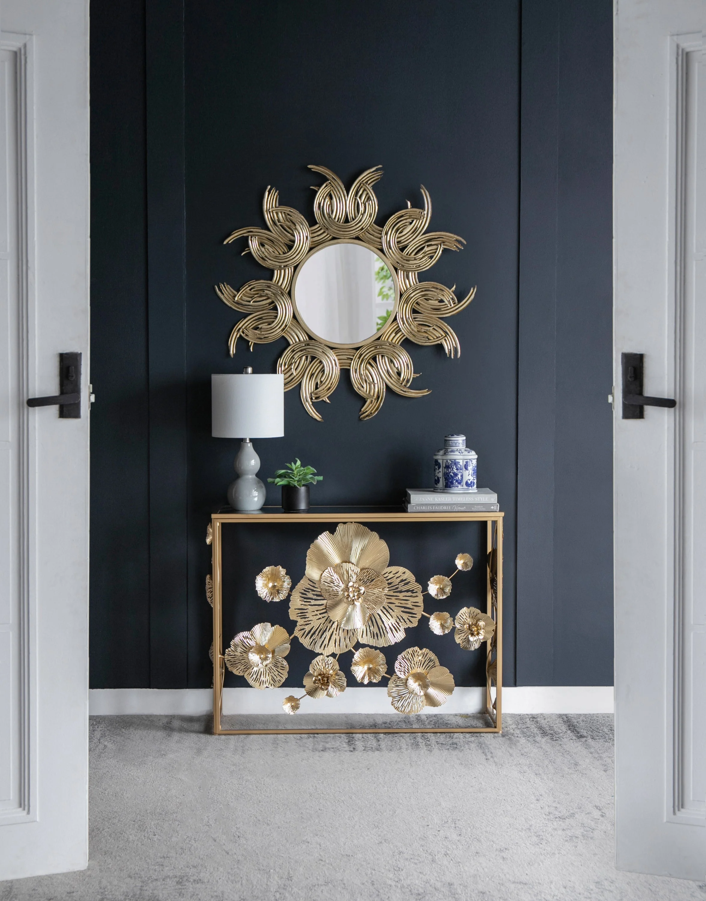 38' Sunburst Metal Decorative Mirror with Gold Finish - Image 9