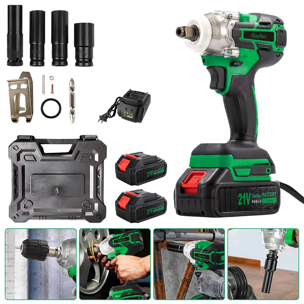 380Nm 21V Brushless Cordless Electric Wrench High Torque Impact Tool - Image 3