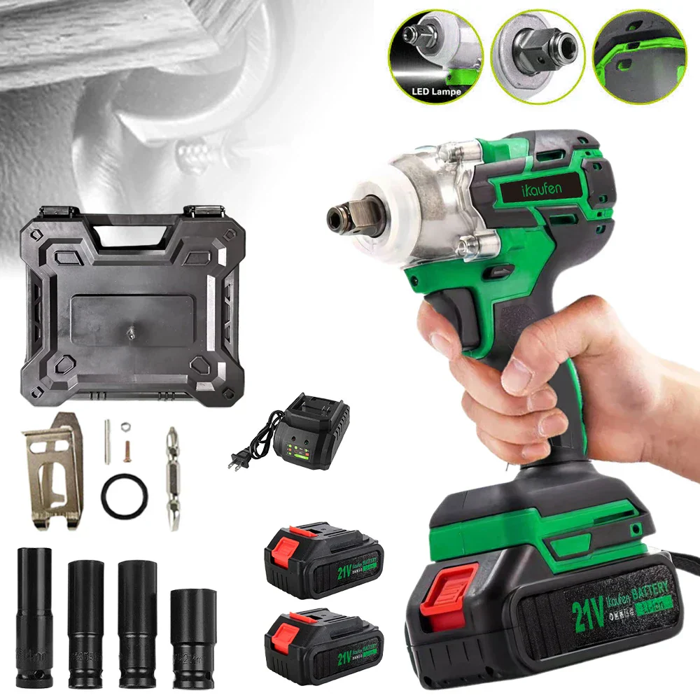 380Nm 21V Brushless Cordless Electric Wrench High Torque Impact Tool - Image 4