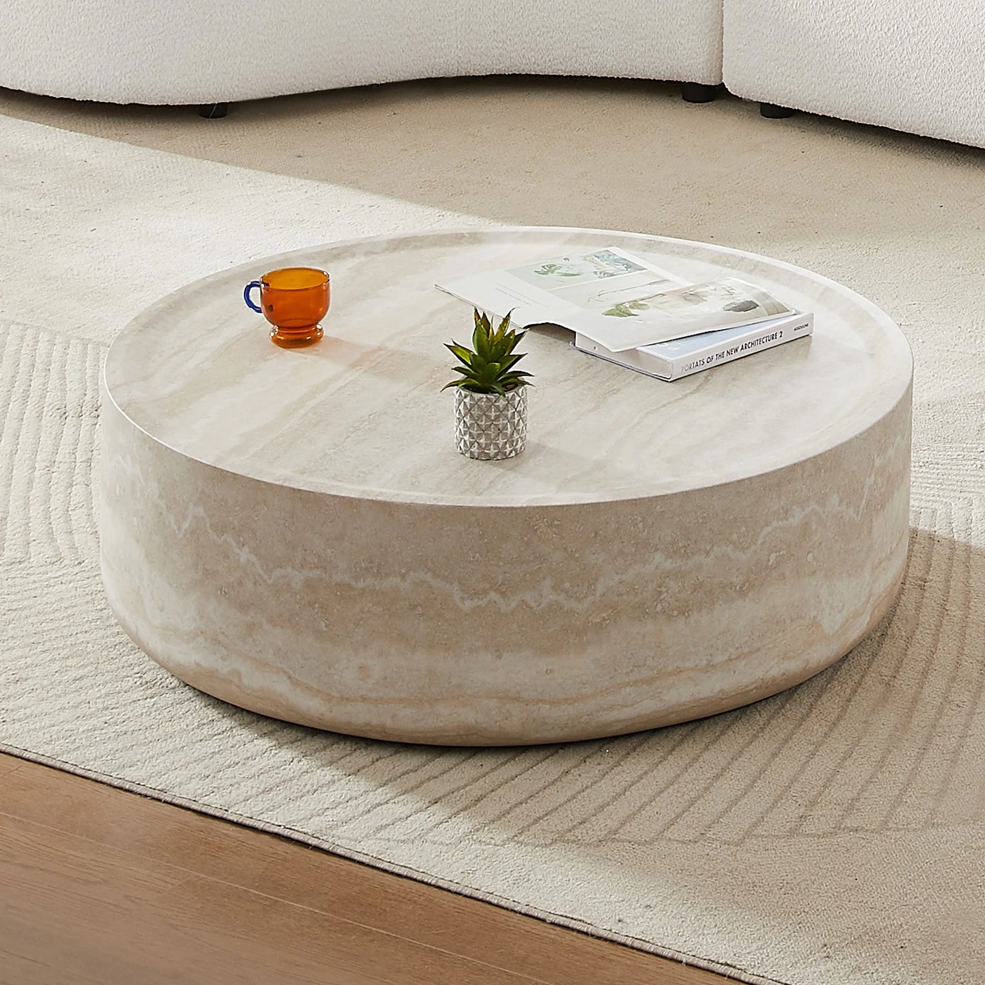 39.37'' Faux MARS Pattern Round Coffee Table - Image 15