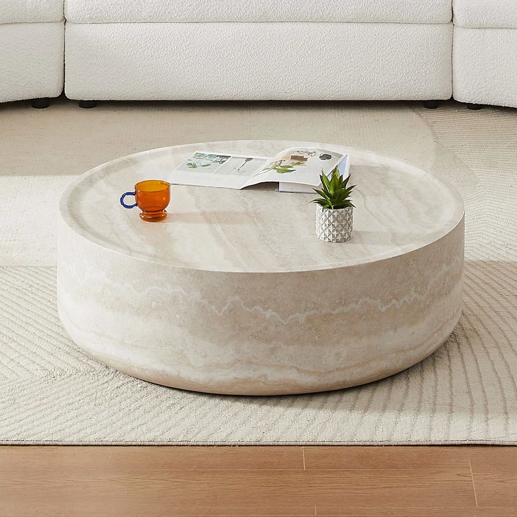 39.37'' Faux MARS Pattern Round Coffee Table - Image 16