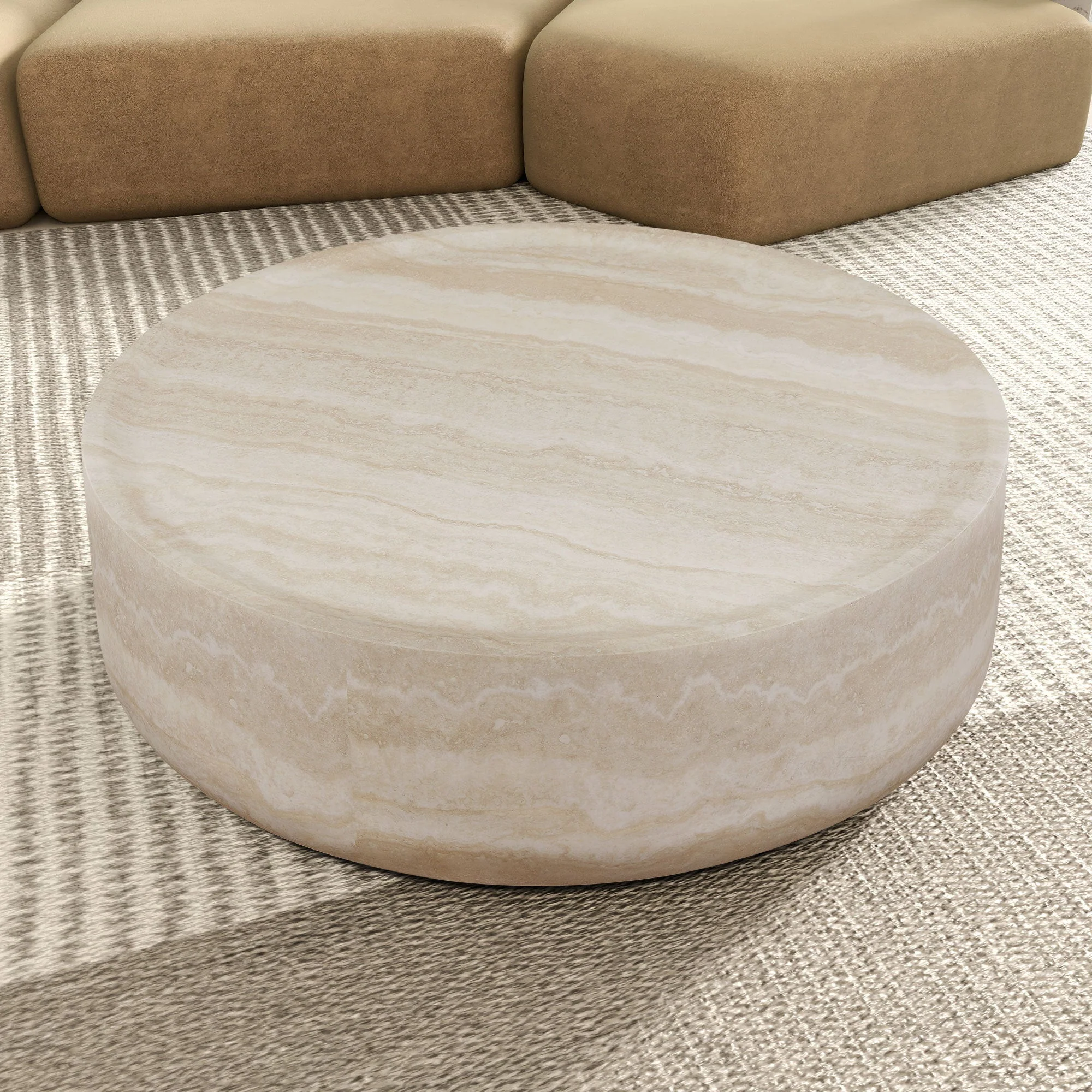 39.37'' Faux MARS Pattern Round Coffee Table - Image 17