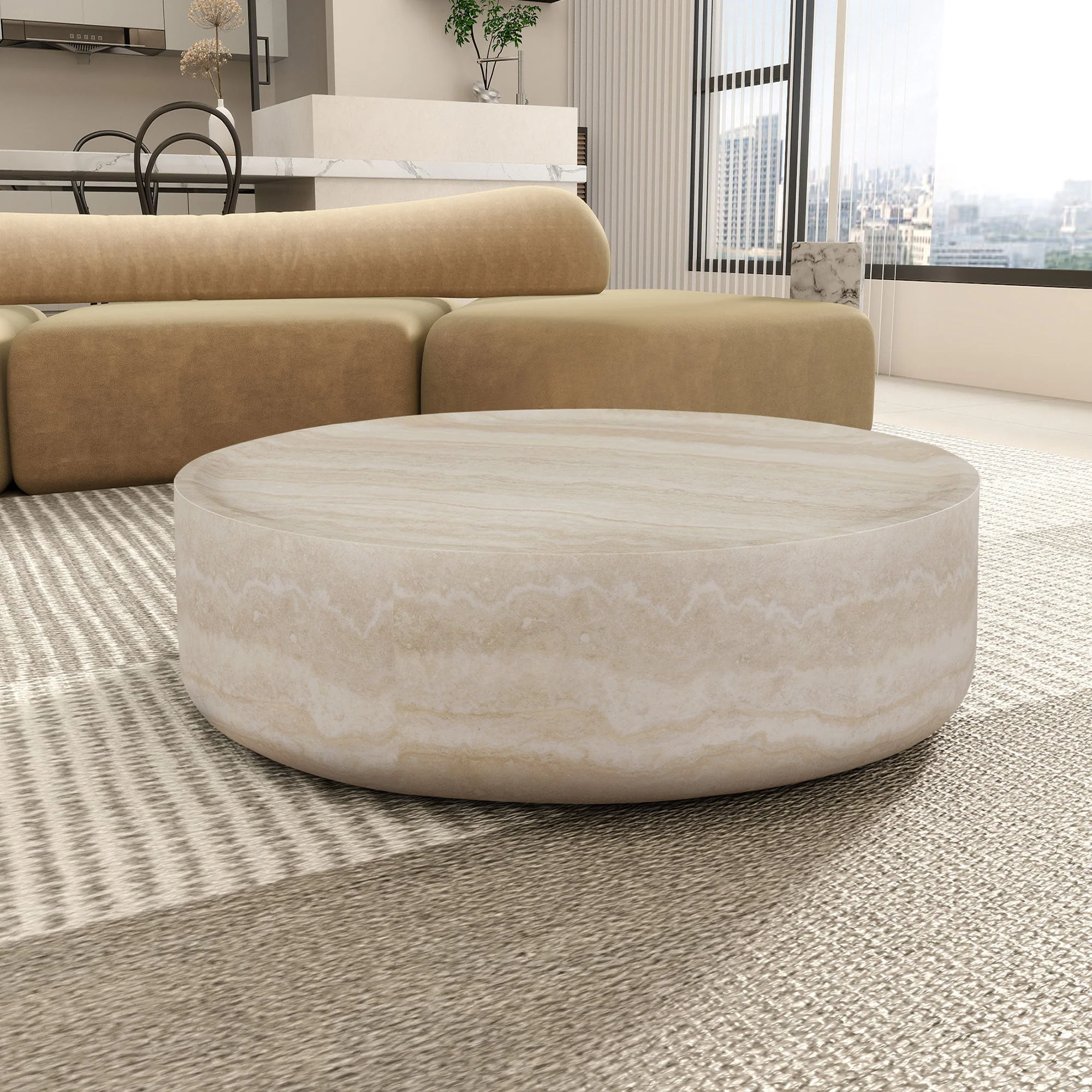 39.37'' Faux MARS Pattern Round Coffee Table - Image 18