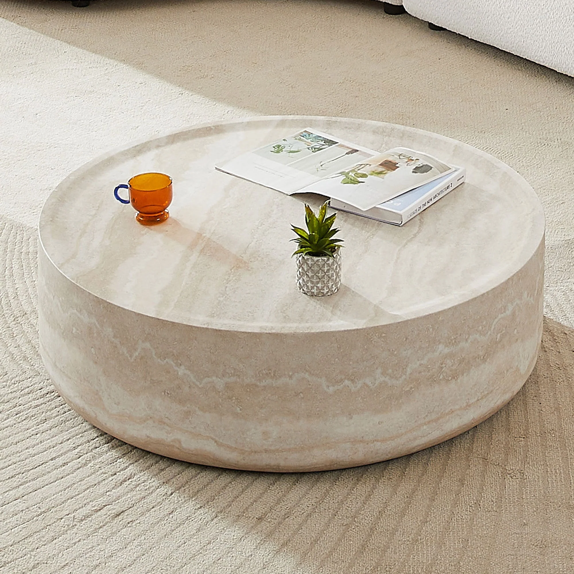 39.37'' Faux MARS Pattern Round Coffee Table - Image 2