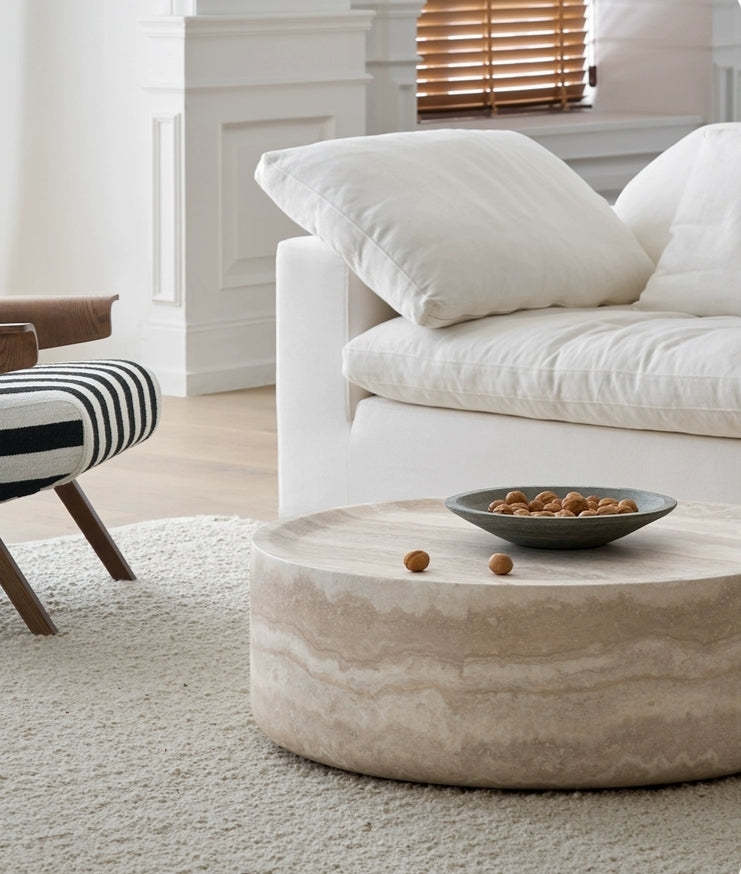 39.37'' Faux MARS Pattern Round Coffee Table - Image 5