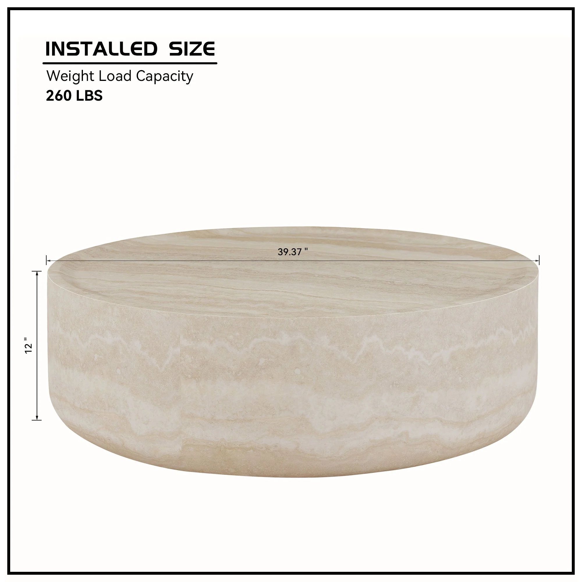 39.37'' Faux MARS Pattern Round Coffee Table - Image 6