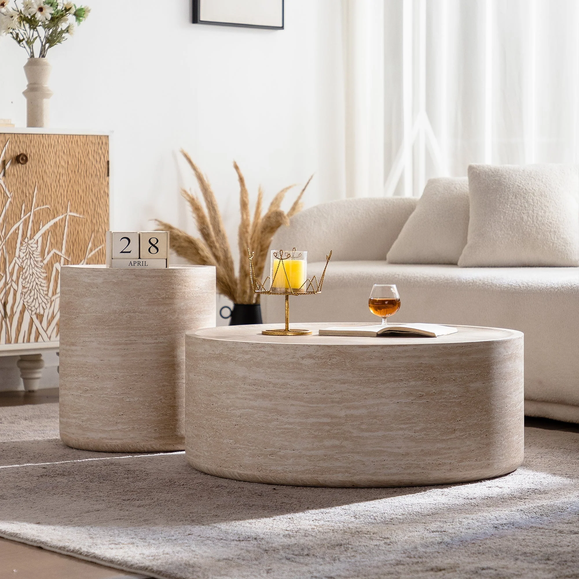 39.37" Round Coffee Table with Mars Pattern - Image 2