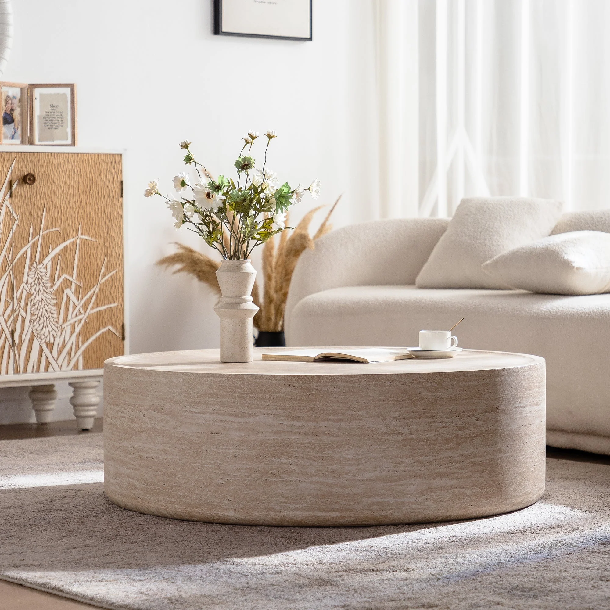39.37" Round Coffee Table with Mars Pattern - Image 3