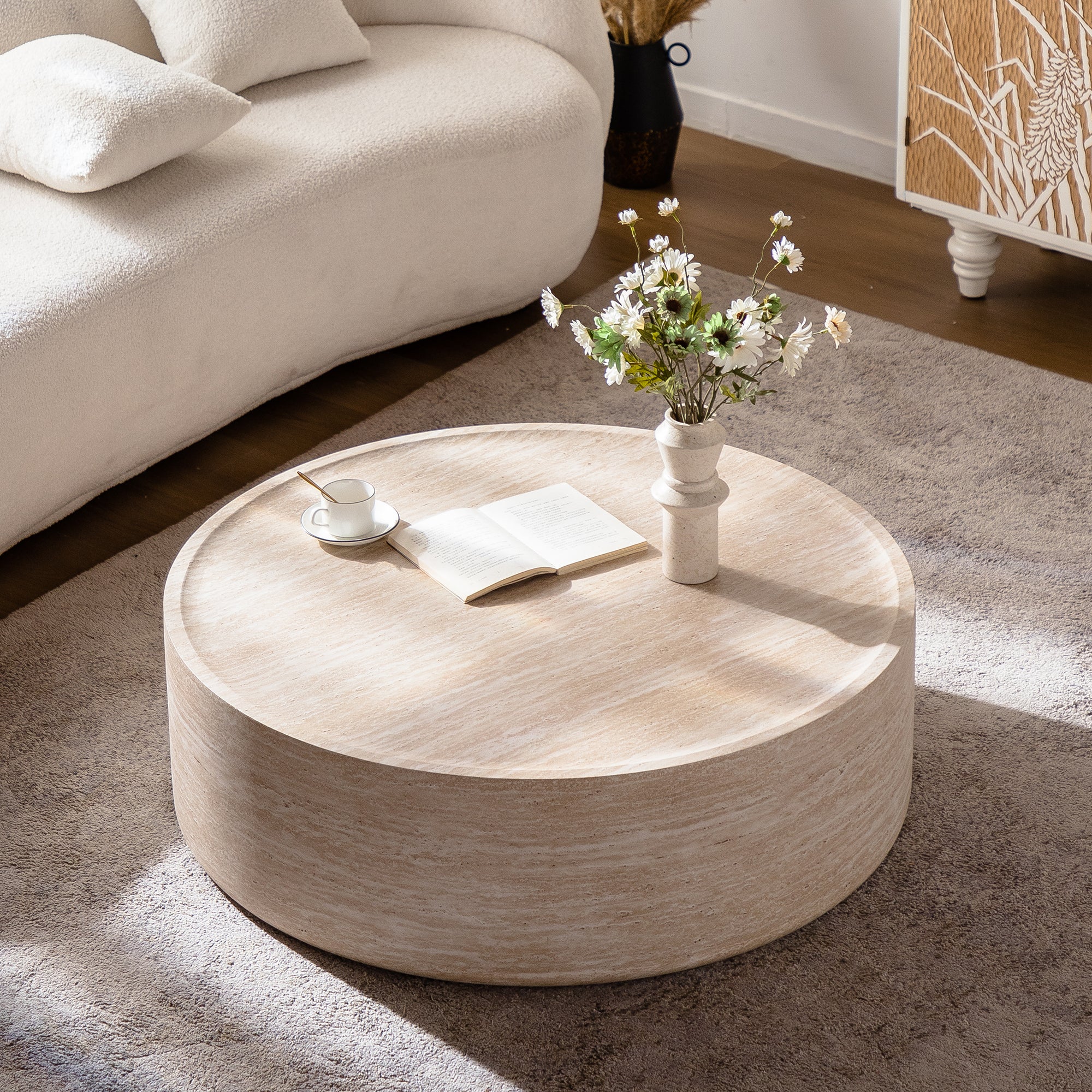 39.37" Round Coffee Table with Mars Pattern - Image 4
