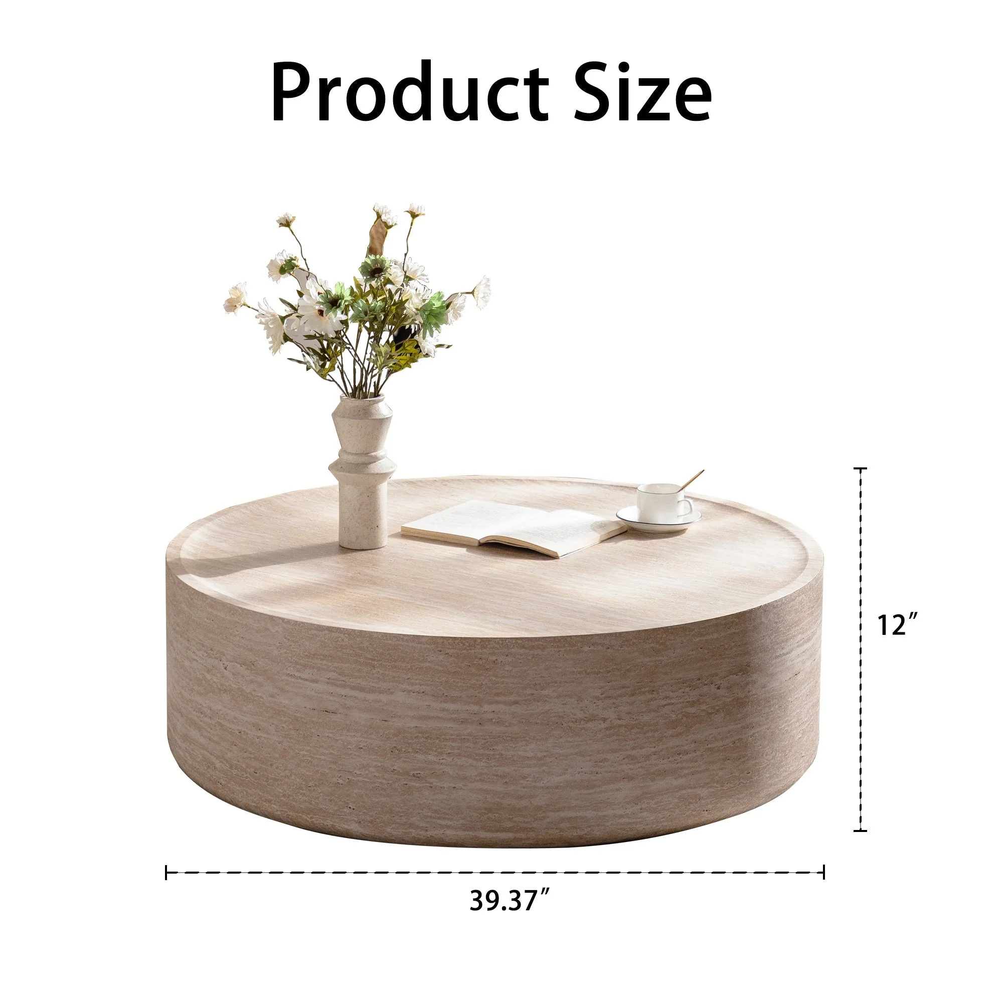 39.37" Round Coffee Table with Mars Pattern - Image 7