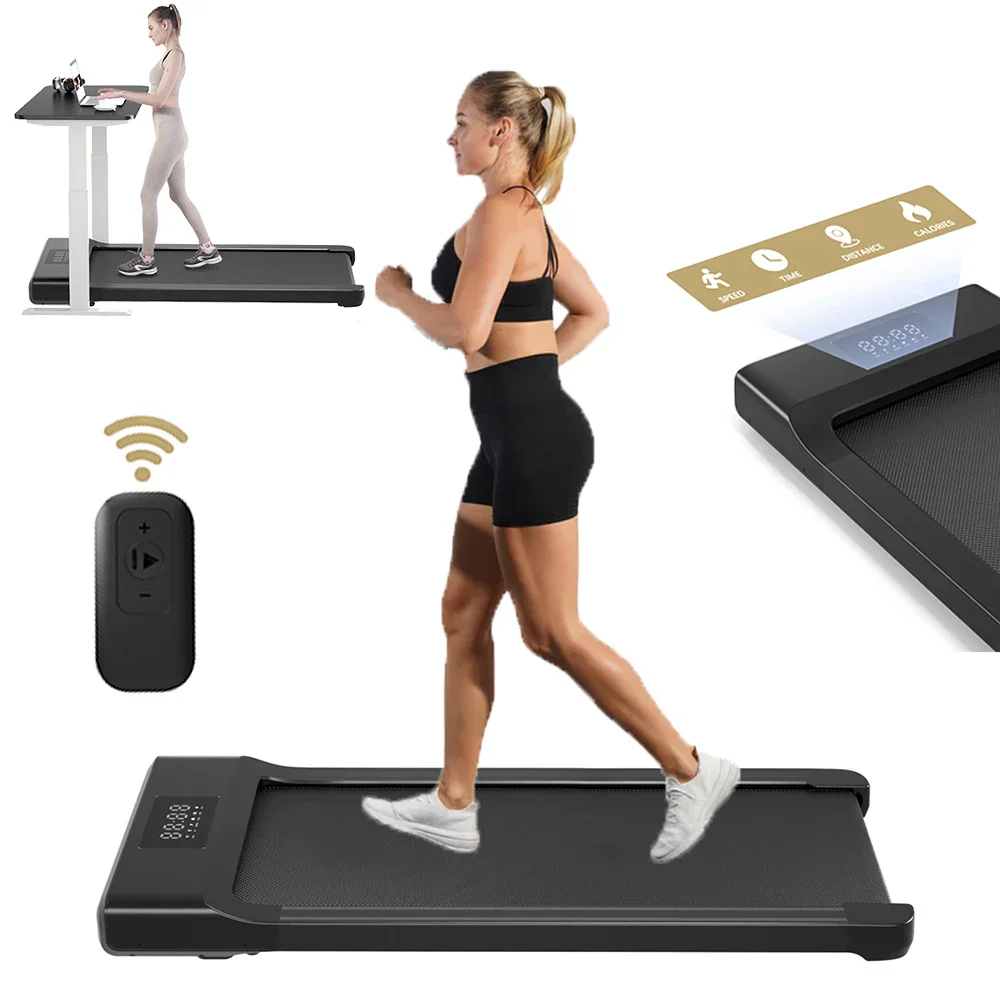 39.4in Under Desk Walking Pad Treadmill 2.5HP Portable Home Remote LED Screen