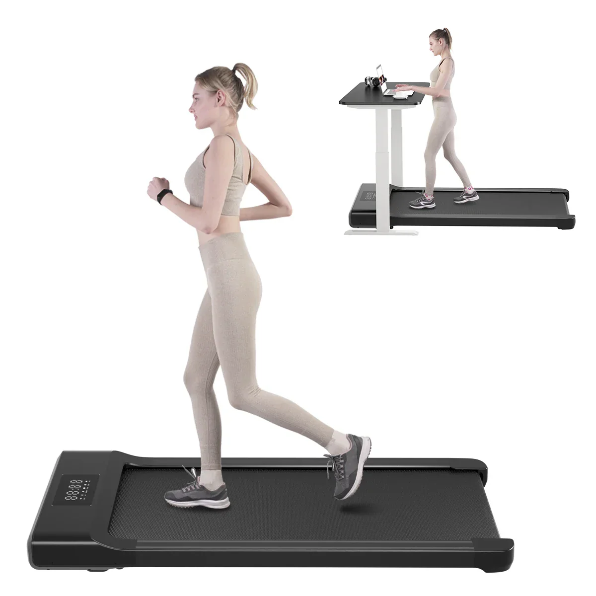 39.4in Under Desk Walking Pad Treadmill 2.5HP Portable Home Remote LED Screen - Image 7