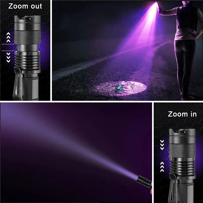 395nm UV Flashlight LED Black Light Pet Urine Stain Detector Torch - Image 6