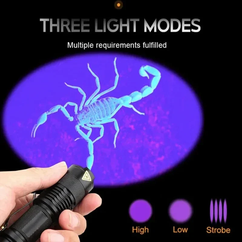 395nm UV Flashlight LED Black Light Pet Urine Stain Detector Torch - Image 7