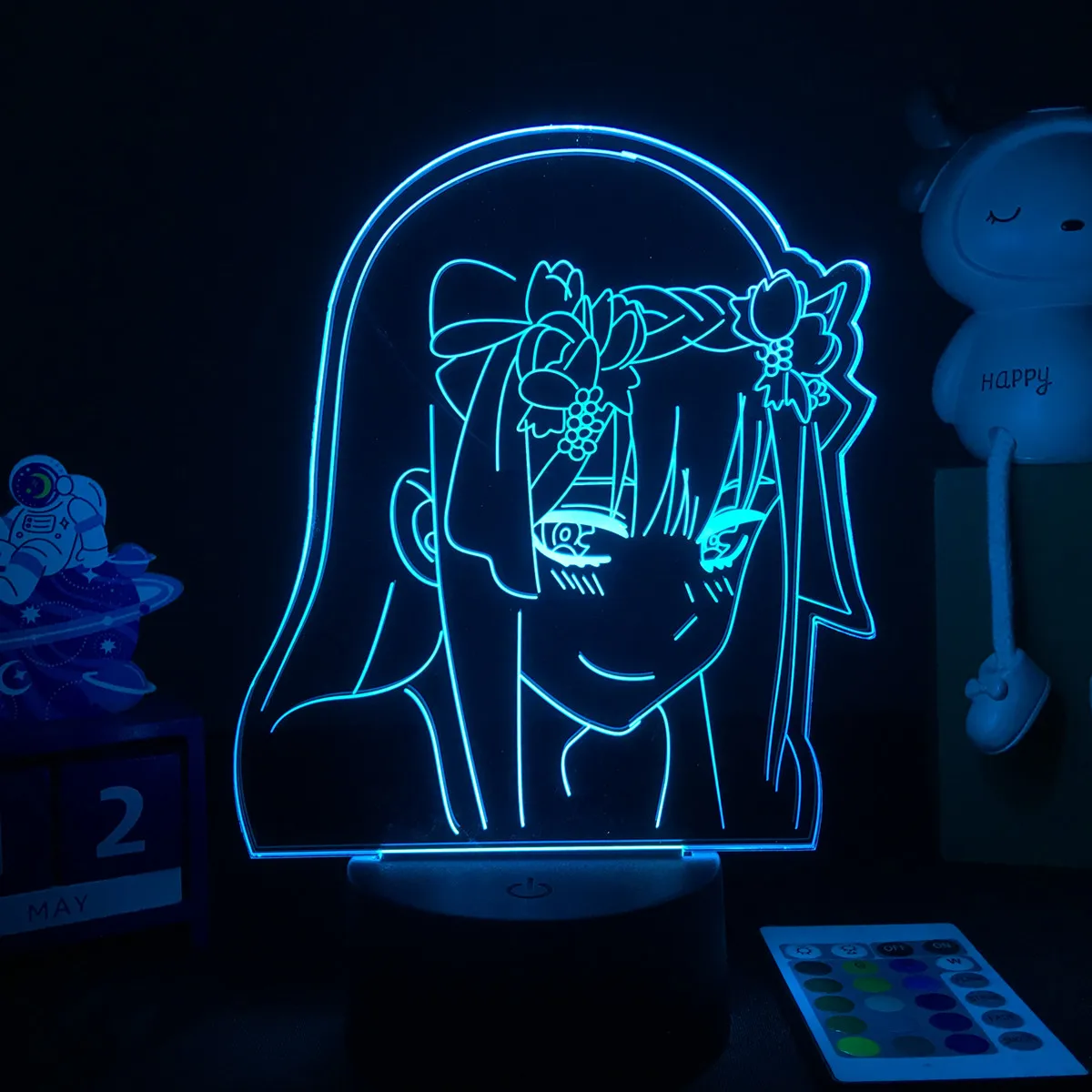 3D Anime Girl LED Night Light 16 Color Illusion Bedside Bedroom Table Lamp - Image 5
