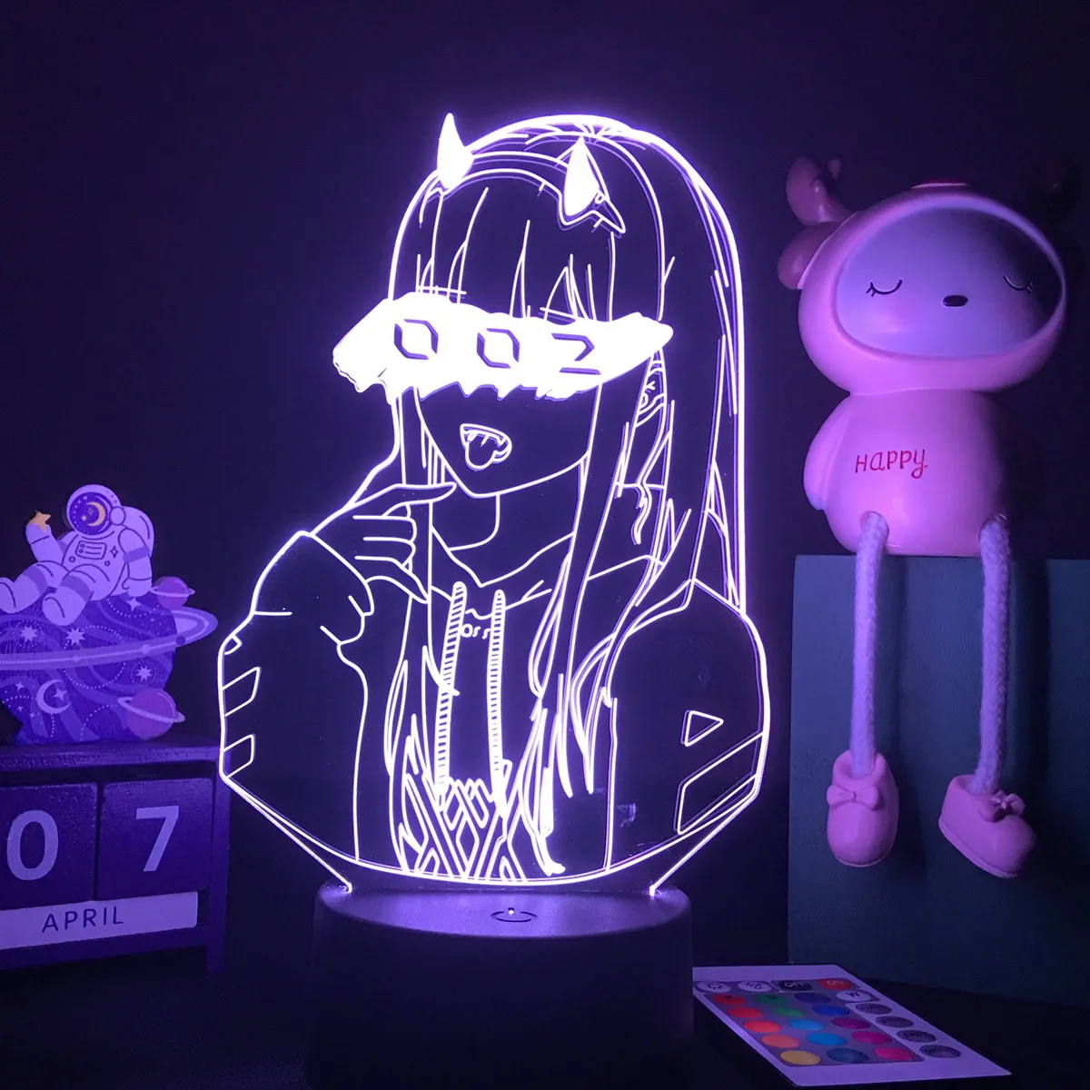 3D Anime Girl LED Night Light 16 Color Illusion Bedside Bedroom Table Lamp - Image 6