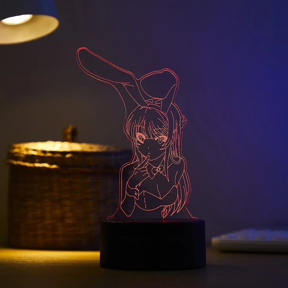 3D Anime Girl LED Night Light 16 Color Illusion Bedside Bedroom Table Lamp - Image 8