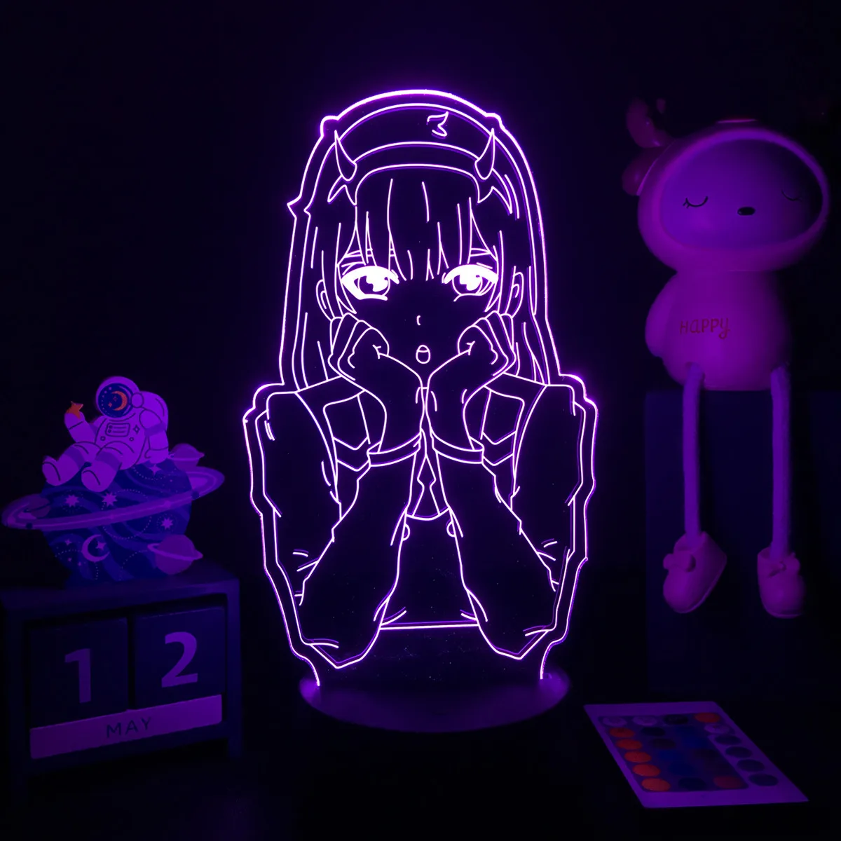 3D Anime Girl LED Night Light 16 Color Illusion Bedside Bedroom Table Lamp - Image 9