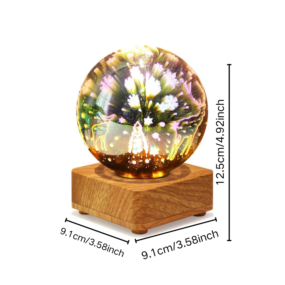 3D Christmas Table Lamp Romantic LED Night Light Bedroom Study Decor - Image 5