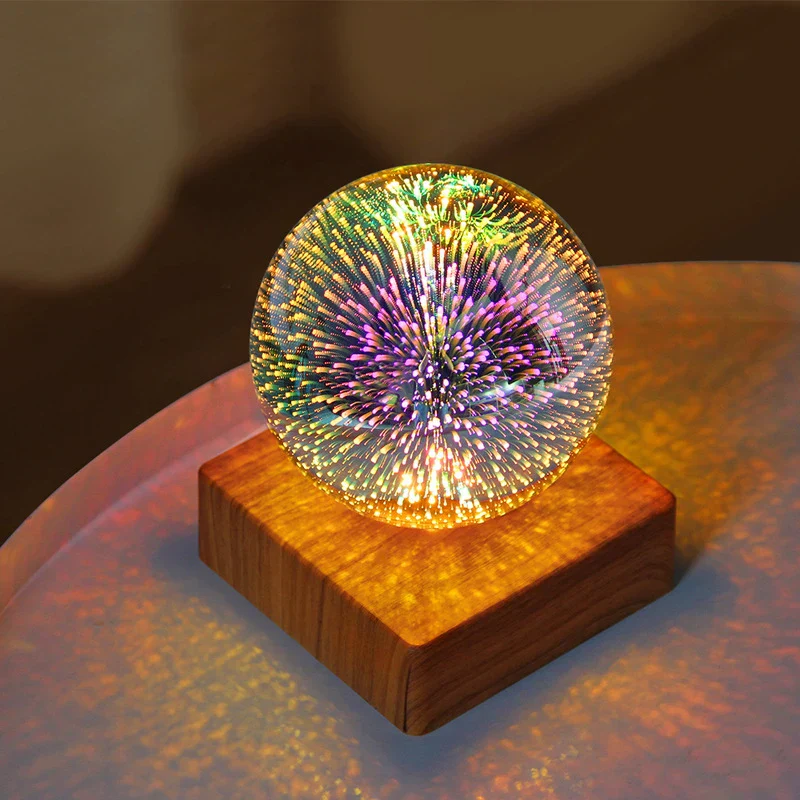 3D Firework LED Night Light Glass Ball Starry Sky Table Lamp - Image 5