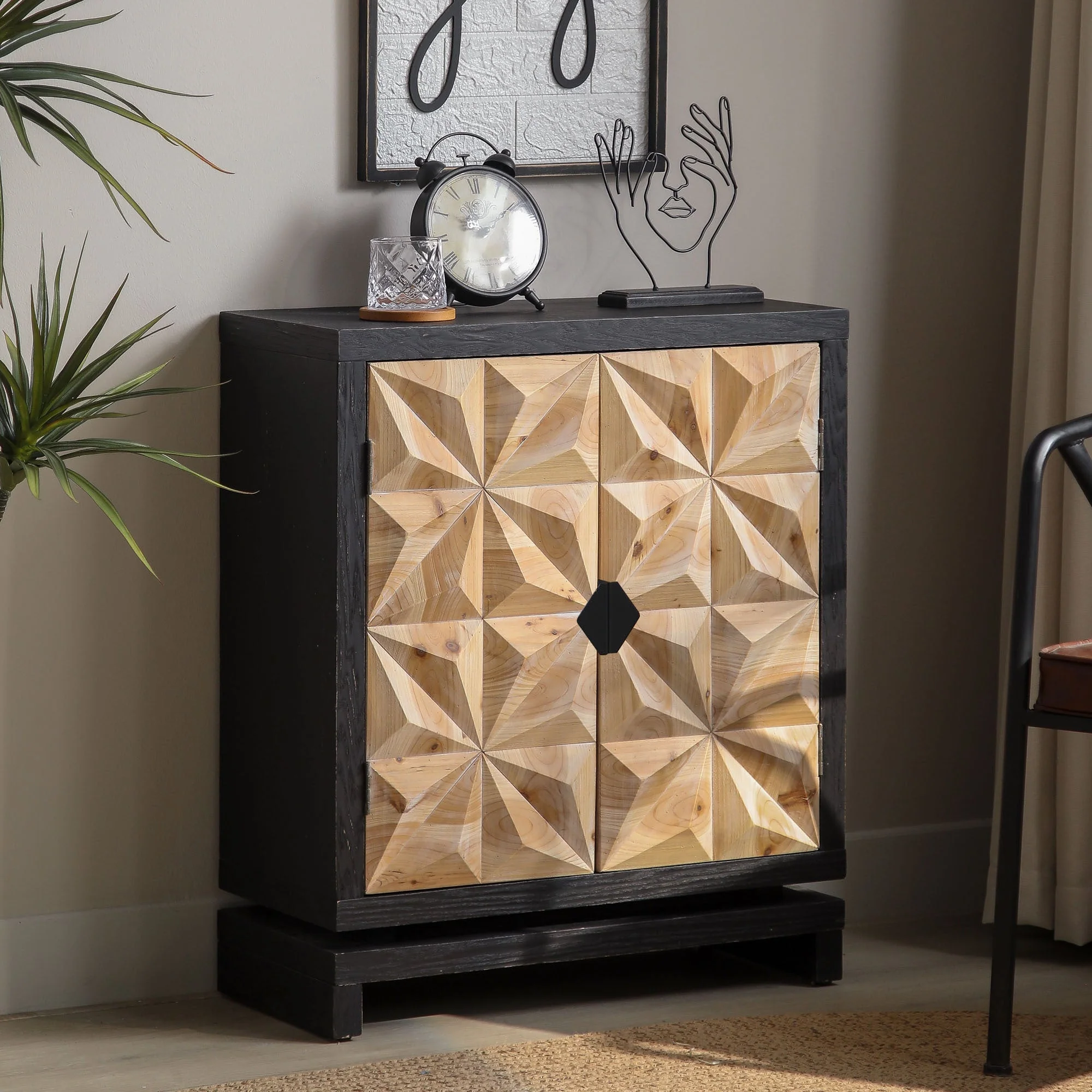 3D Geometric Double-Door Cabinet - Image 3