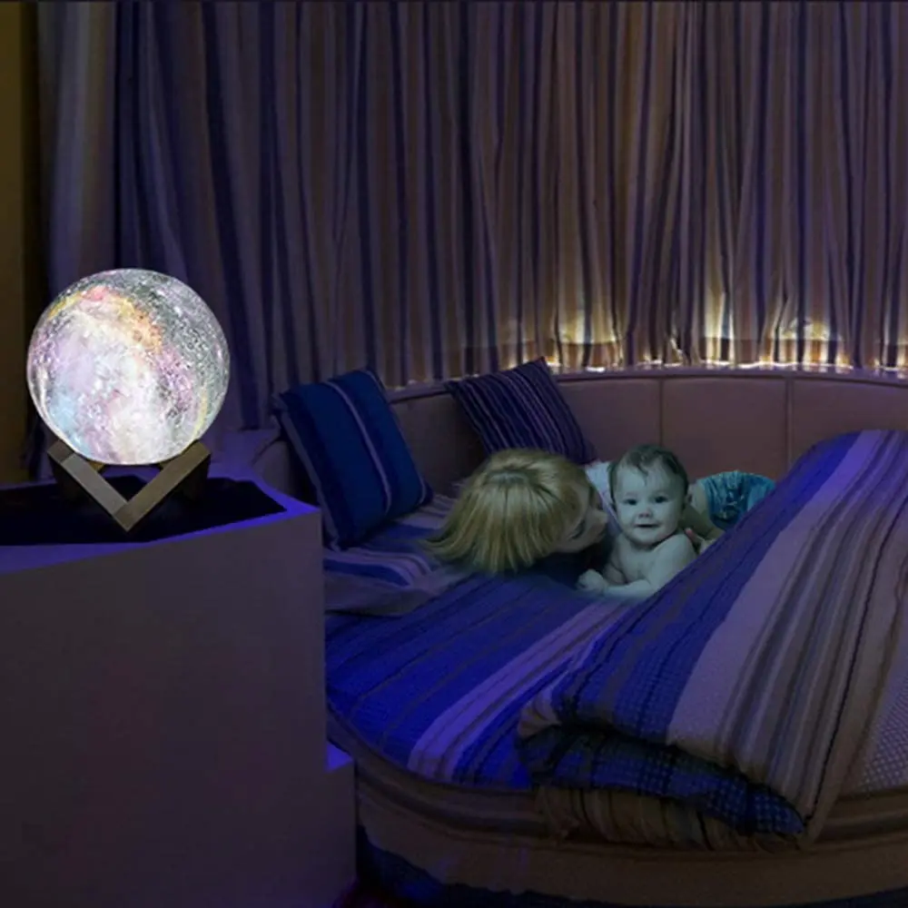 3D Moon Lamp Galaxy Night Light 16 Color Touch Remote LED Kids Bedroom - Image 7