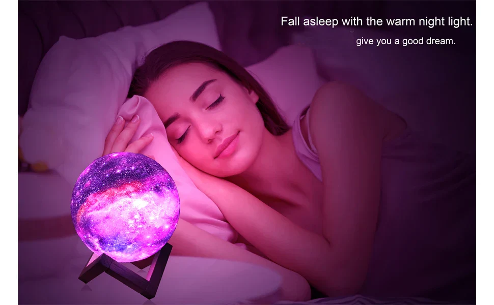 3D Moon Lamp Galaxy Night Light 16 Color Touch Remote LED Kids Bedroom - Image 8