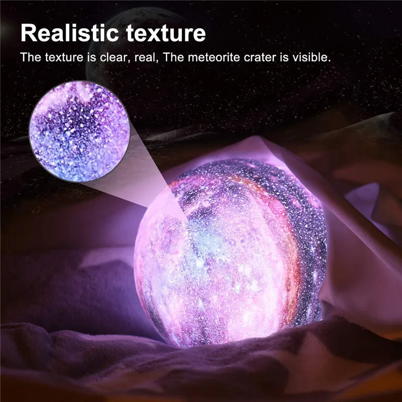 3D Moon Lamp LED Night Light 16 Color Remote Rechargeable Bedroom Decor Gift Lamp - Image 4