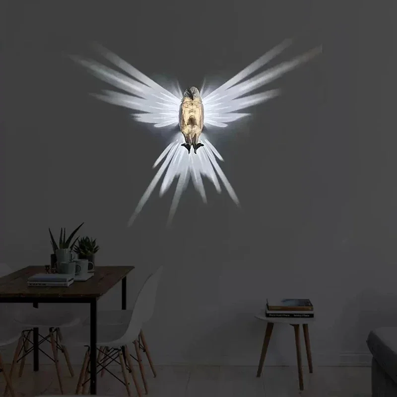 3D Owl Wall Lamp – Bird Sconce Light Halloween Eagle Projector Home Decor - Image 3