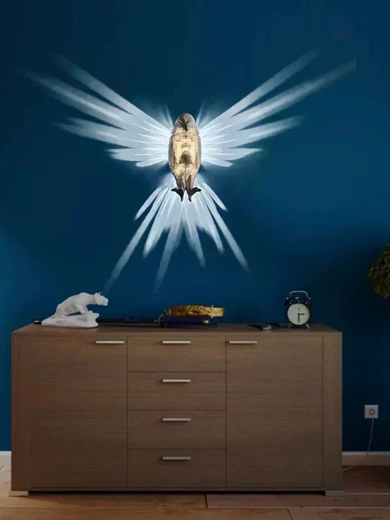 3D Owl Wall Lamp – Bird Sconce Light Halloween Eagle Projector Home Decor - Image 4