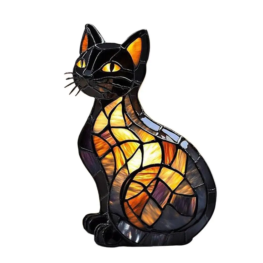 3D Retro Magic Stained Glass Cat Lamp Nightstand LED Multi-Color Cute Gift 2025 - Image 8