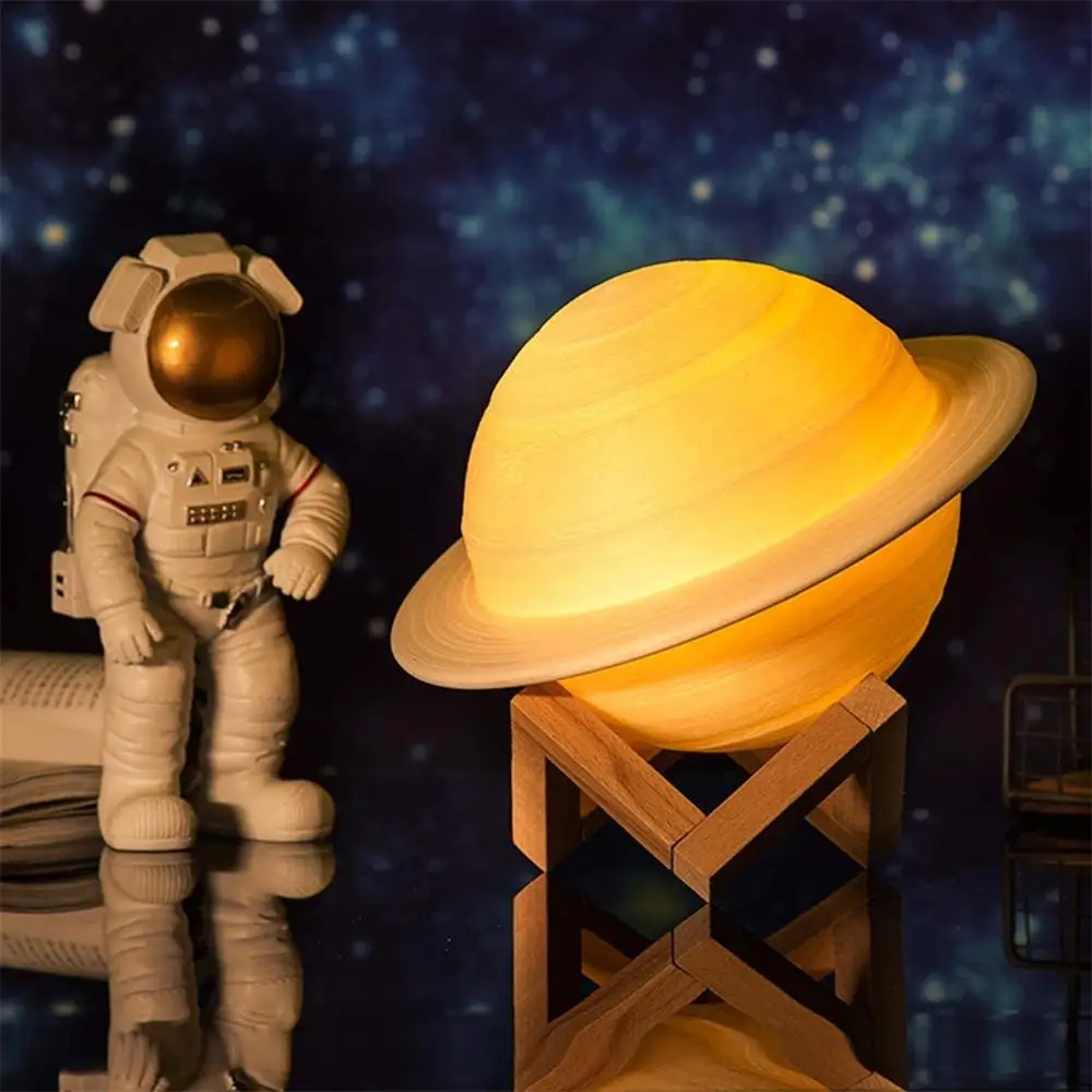 3D Saturn Moon Lamp 16 Color LED Night Light Remote Touch Bedroom Kids Gift - Image 2