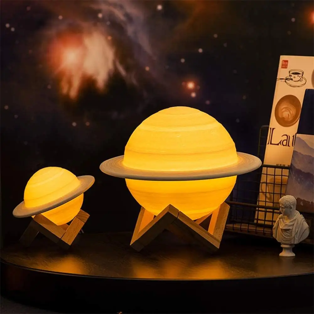 3D Saturn Moon Lamp 16 Color LED Night Light Remote Touch Bedroom Kids Gift - Image 6