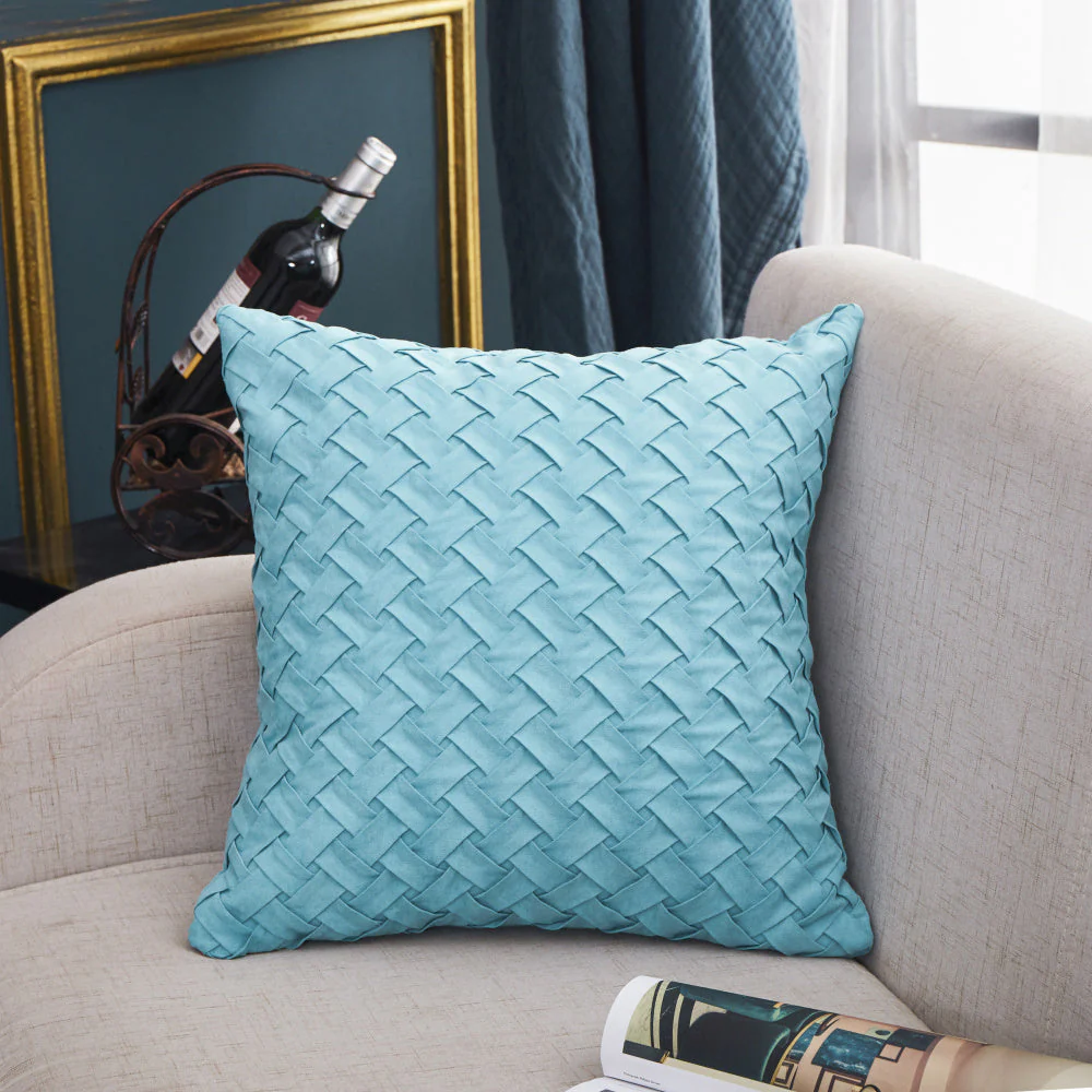 3D Throw pillow  size 18"x18" or 20"x20" set of 2 cover and insert, blue, 3d, 18X18 – Fancy & Stacy - Image 4