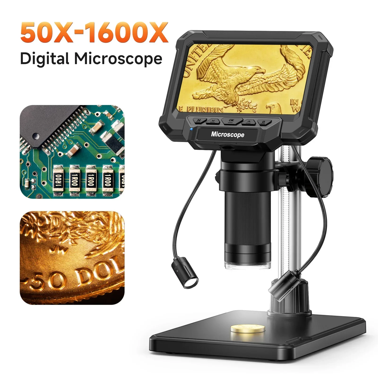 4.3 Inch Coin Microscope 1920P HD with LED for PCB Repair PC View - Image 3