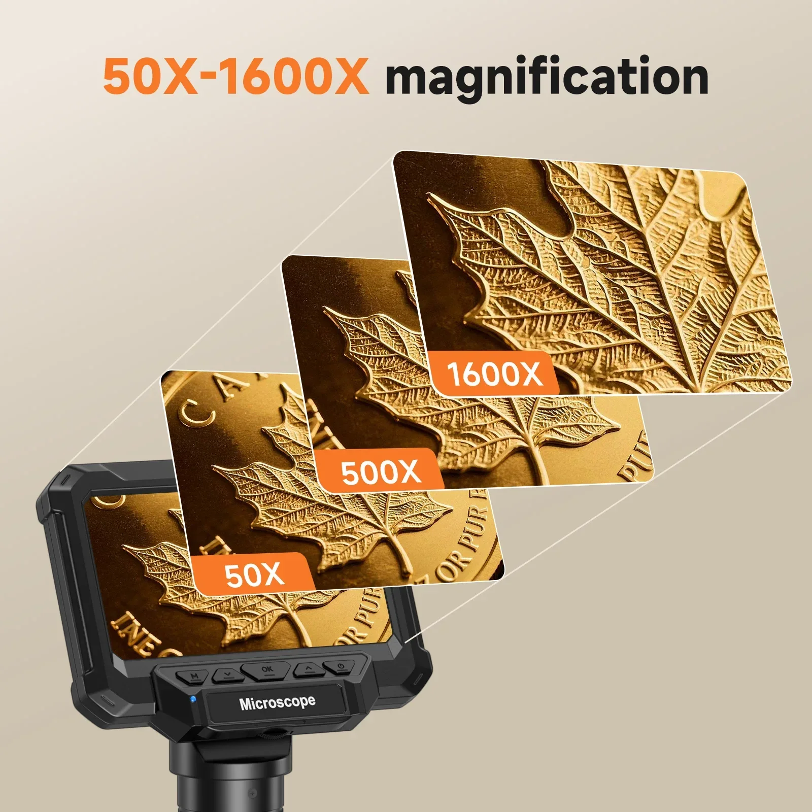 4.3 Inch Coin Microscope 1920P HD with LED for PCB Repair PC View - Image 4