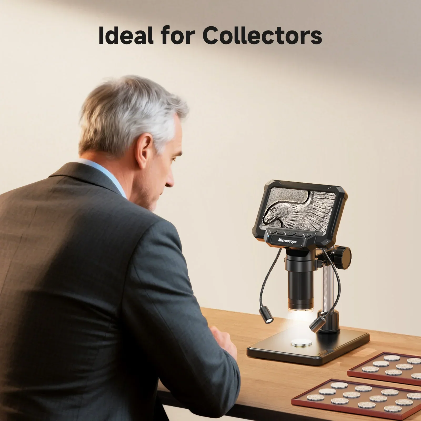 4.3 Inch Coin Microscope 1920P HD with LED for PCB Repair PC View - Image 8