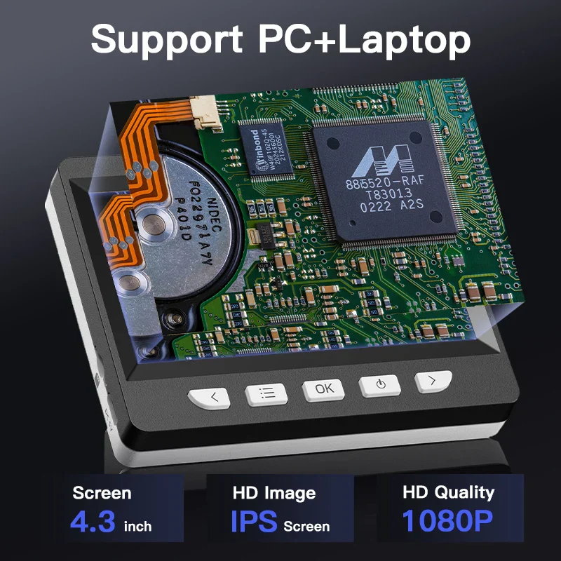 4.3 Inch IPS USB Digital Microscope 1000X Coin Soldering Repair Camera - Image 2