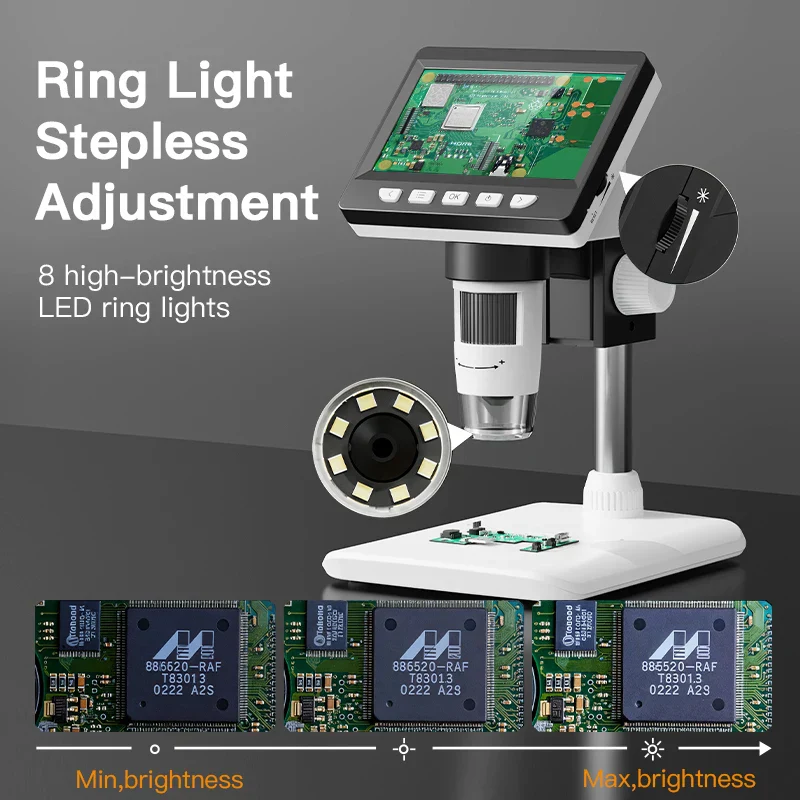 4.3 Inch IPS USB Digital Microscope 1000X Coin Soldering Repair Camera - Image 3